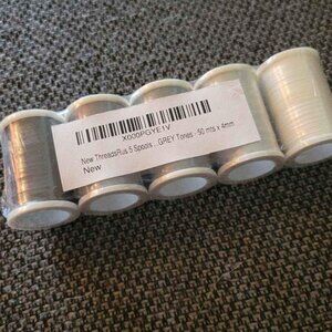 Thread nanny 5 Spools Grey Tones. 50 Mts X4 Mm